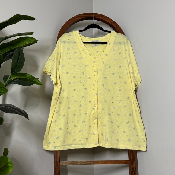 Sonoma 2X Yellow Short Sleeve Shorts Pajama Sleep Set - Picture 2 of 10